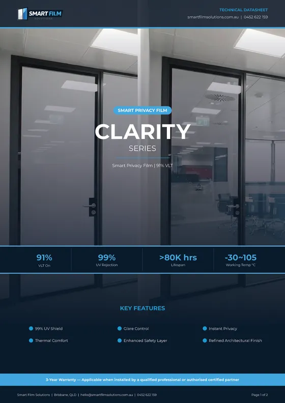 Smart Film Solutions: Five-datasheet series for smart privacy film
