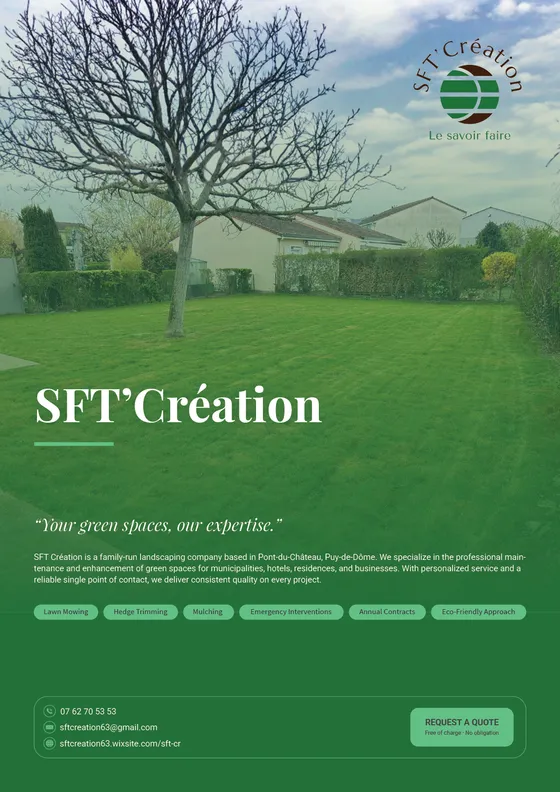 SFT Creation: B2B services catalog for a landscaping firm