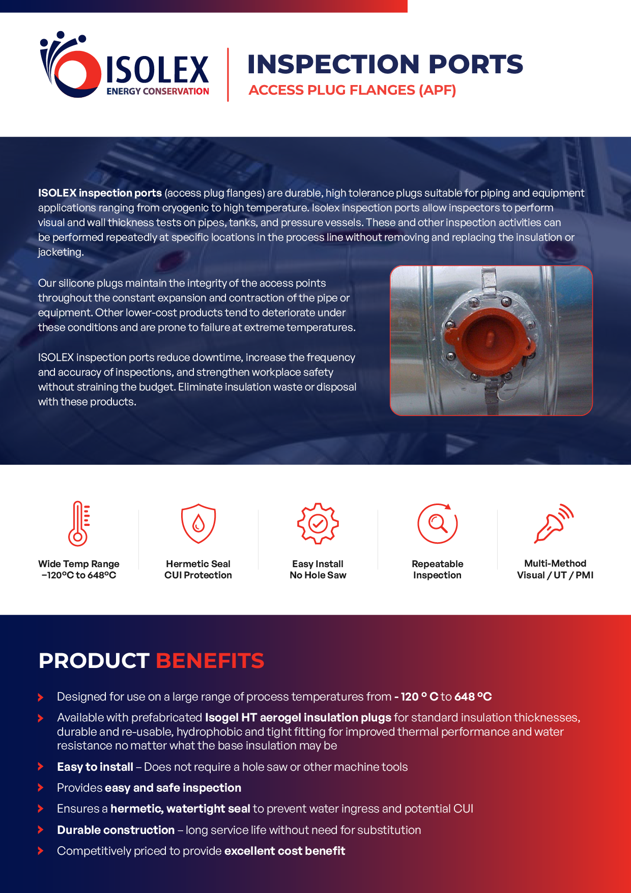 Isolex inspection ports datasheet — cover