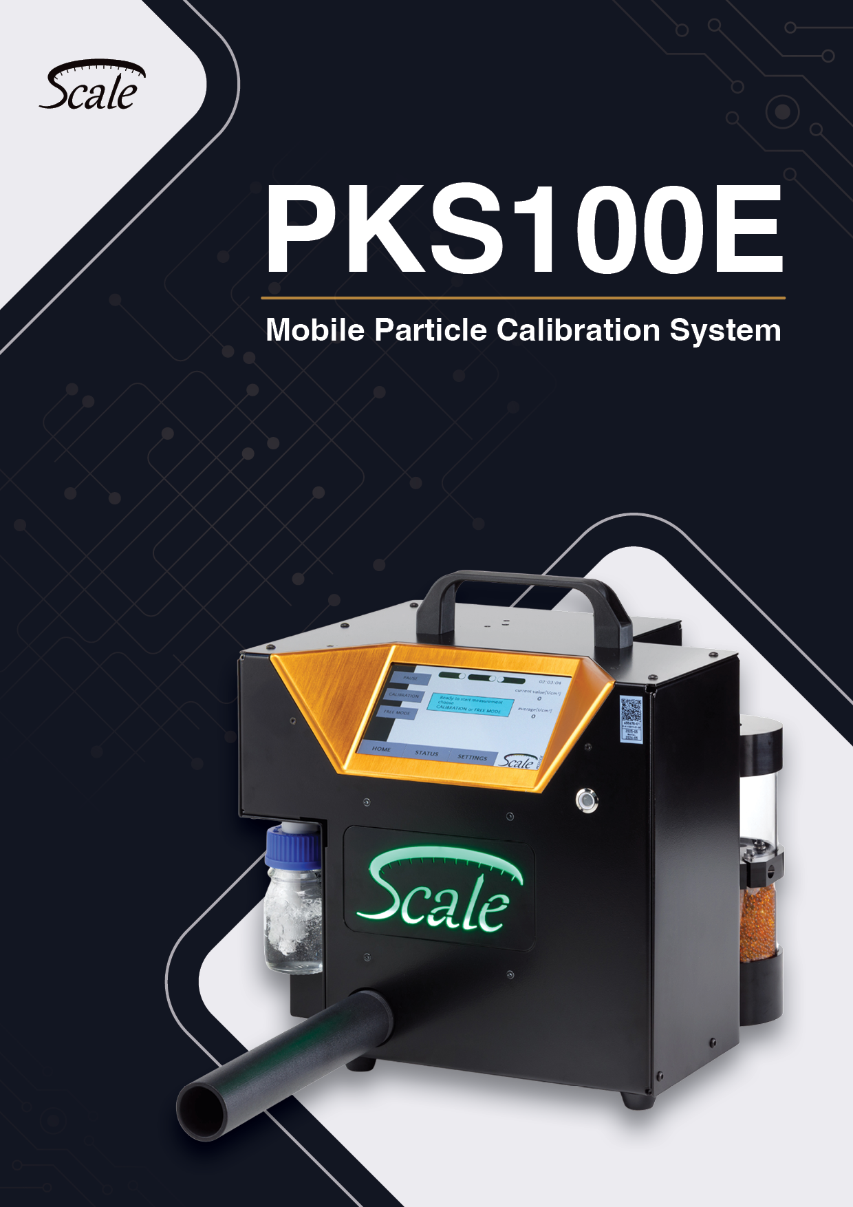 Scale PKS100E particle calibration system brochure — cover